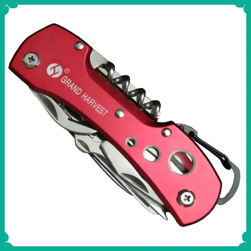Multitool Knife 11 In 1 Fold Gear Knife Swiss Survive Pocket Hunting