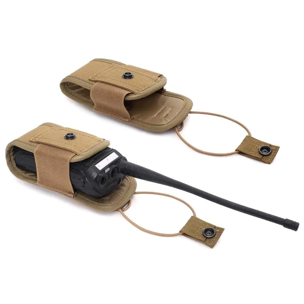 Tactical Walkie Talkie Pouch 600D Oxford Khaki Molle Radio Pouch