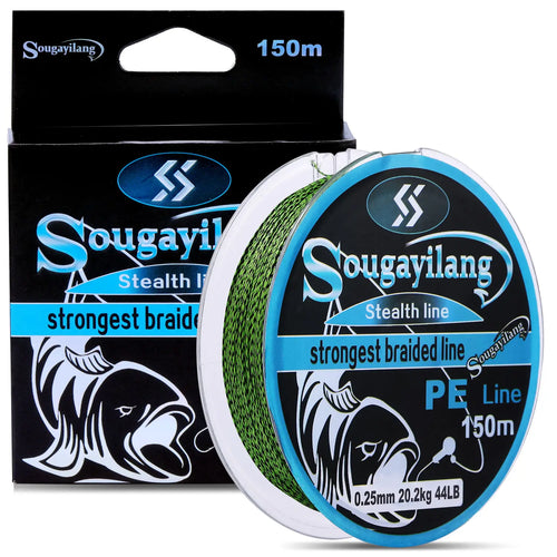 Sougayilang Ligne de Pêche Tressée PE 150M/350M - 4 Fils Colorés pour des Lancers Précis