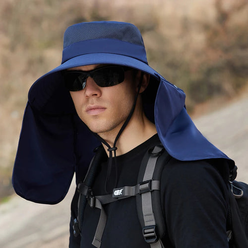 Chapeau d'été UV Double Couche - Protection Solaire pour Pêche et Chasse - Confort et Style en Plein Air