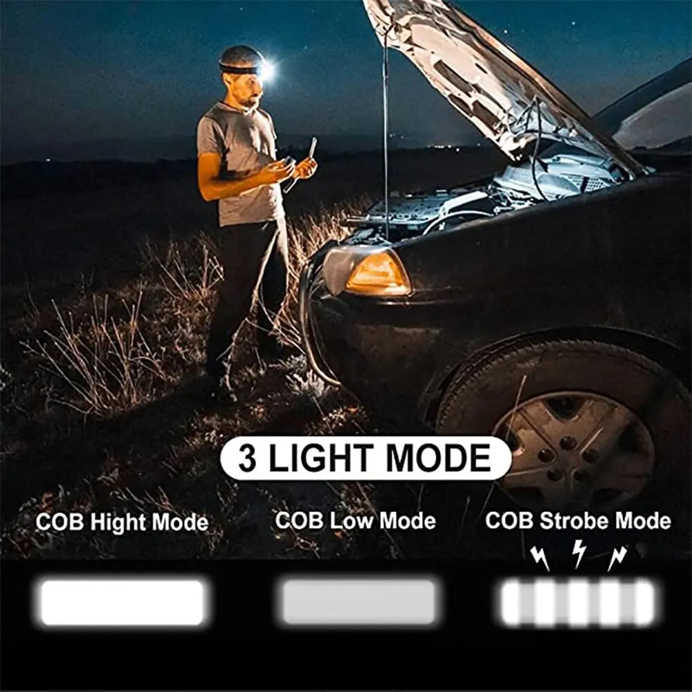C9 Camping Led Mini Headlights Portable Cob Headlamps Waterproof Head