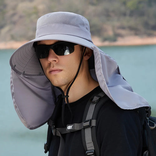 Chapeau d'été UV Double Couche - Protection Solaire pour Pêche et Chasse - Confort et Style en Plein Air