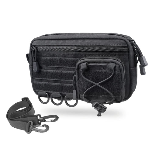 Tactical Molle Horizontal Admin Pouch with Front Drawstring Pocket EMT