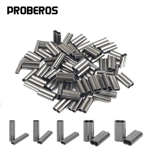 PRO BEROS Manchons de Crimp en Cuivre Double Baril 50Pcs pour Lignes de Pêche - Résistance et Fiabilité Inégalées