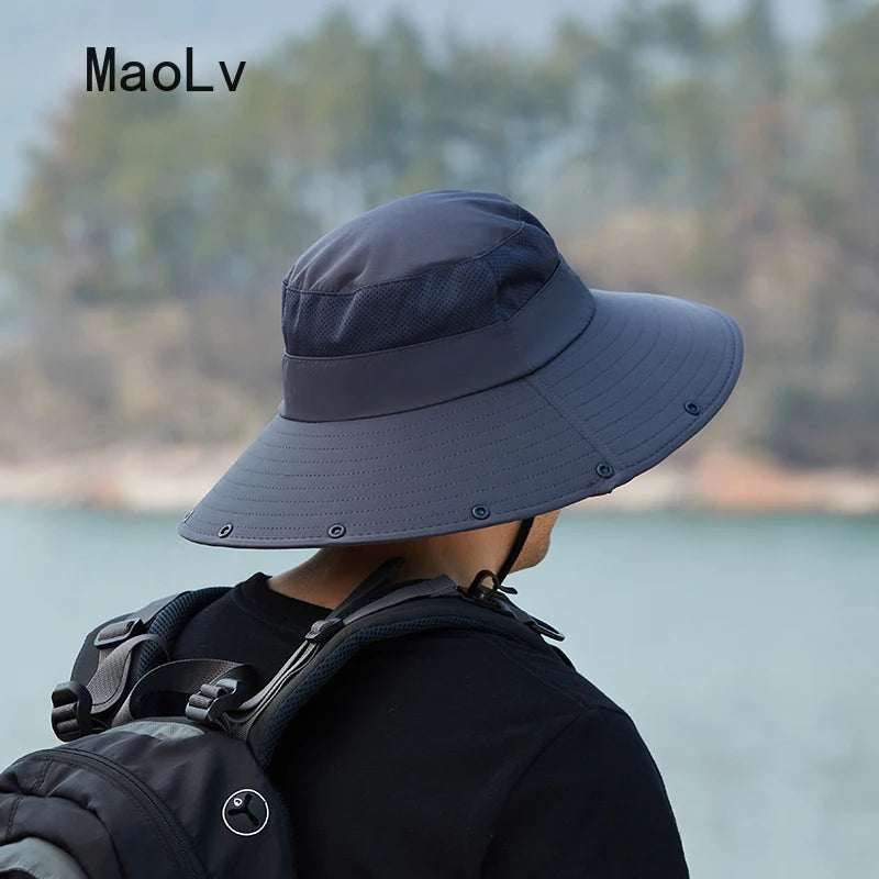 Chapeau d'été UV Double Couche - Protection Solaire pour Pêche et Chasse - Confort et Style en Plein Air