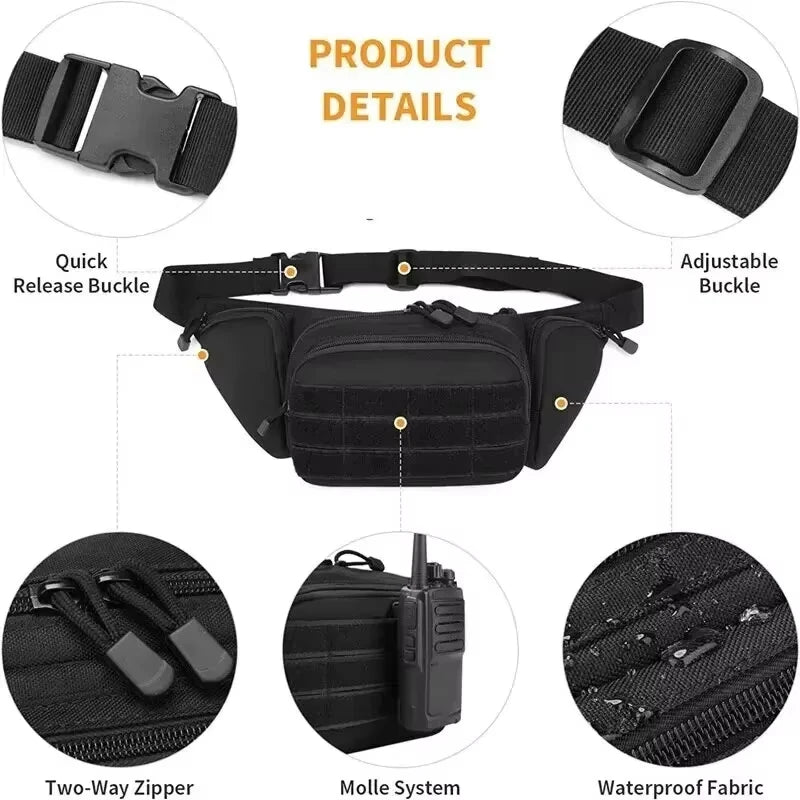 Waist Pack Nylon Bodypack Hiking Phone Pouch Outdoor Sports Armygreen