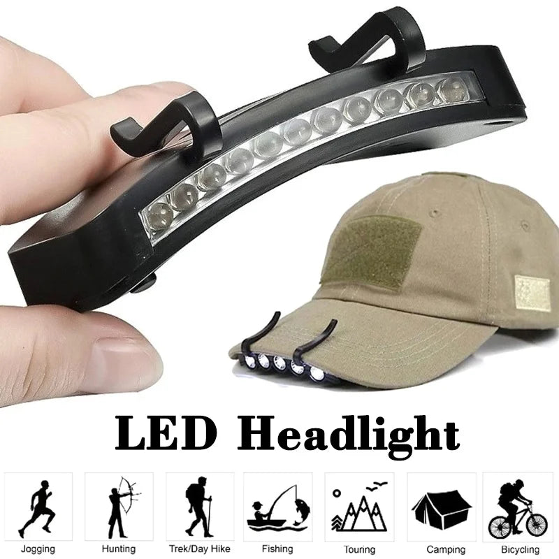 Luminex Lampe Frontale LED Ultra Brillante Clip-on pour Casquette – Idéale pour la Pêche en Plein Air