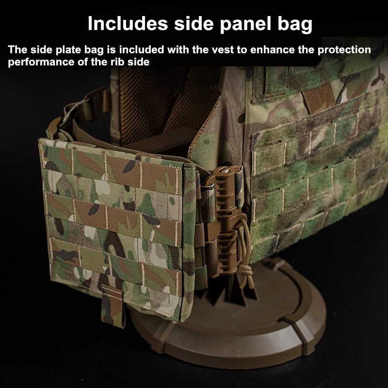 K19 Full-Size Hunting Vest Plate Carrier Fit for 80-110 cm, MOLLE