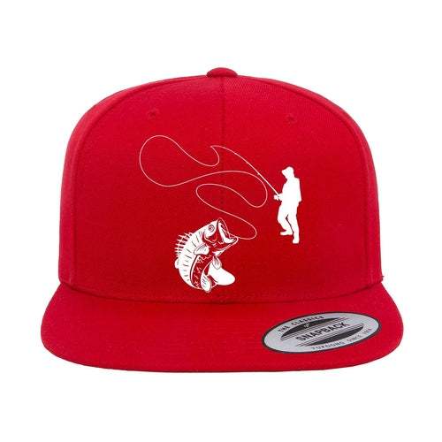 Fishing Lines Embroidered Flat Bill Cap