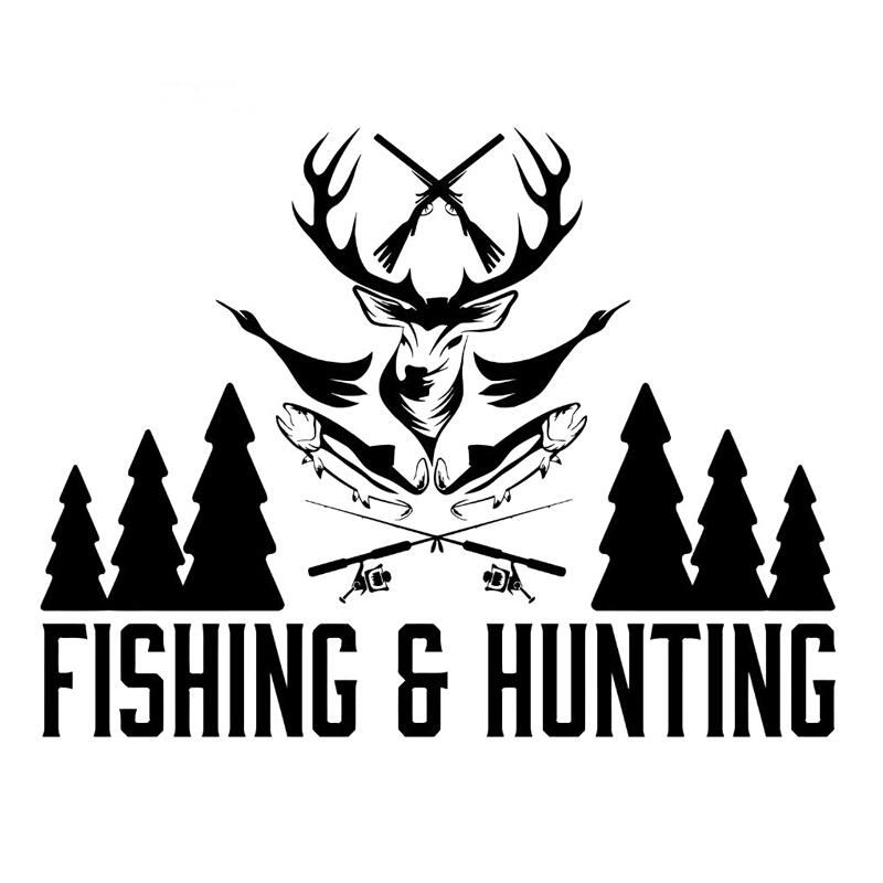 Fishing hunting manly style hunter vinyl sticker ca-020