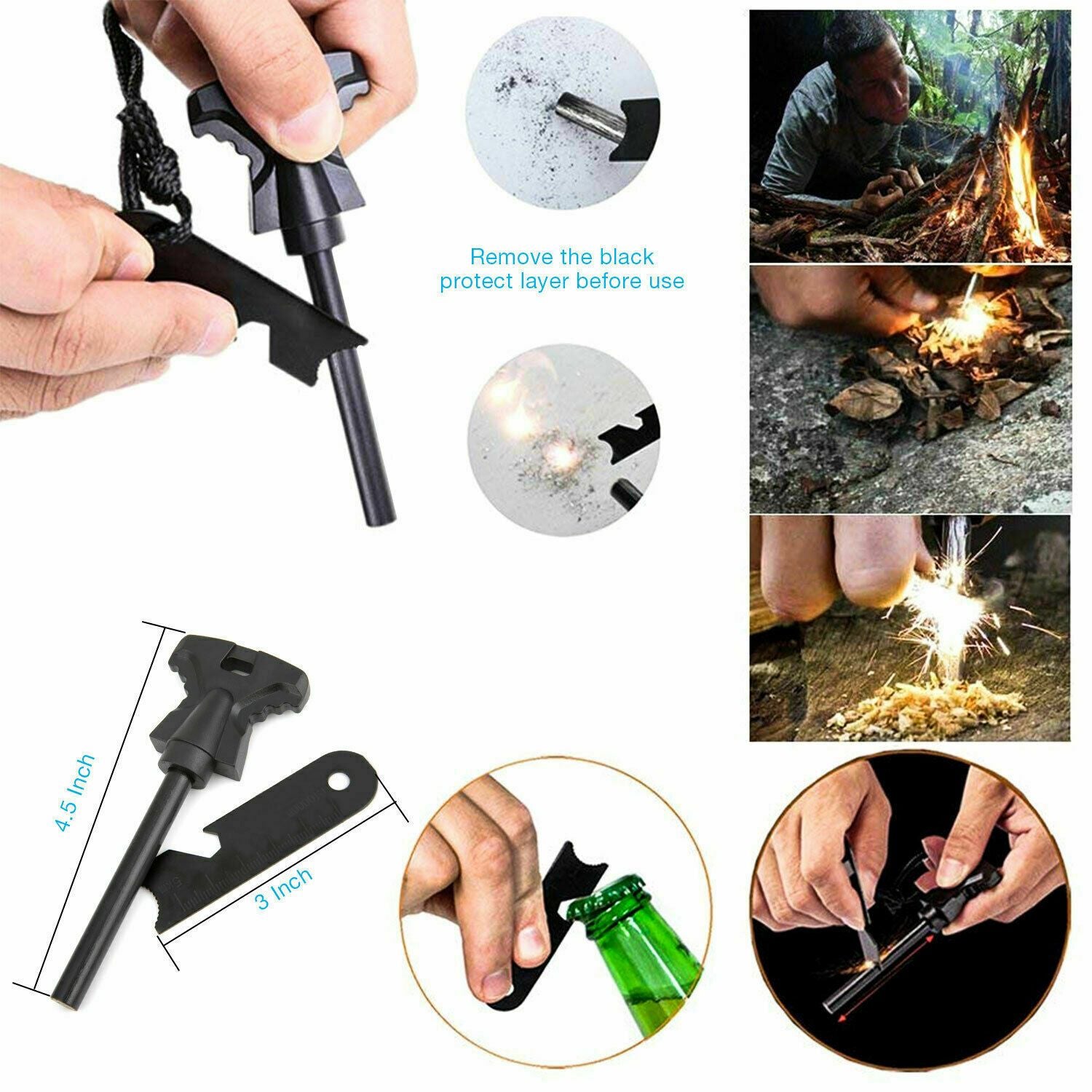 Kit de Survie Extérieur 14 en 1 pour Camping et Aventure