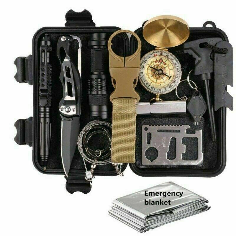 Kit de Survie Extérieur 14 en 1 pour Camping et Aventure